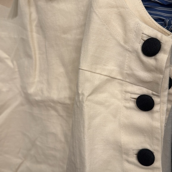 Doen Cream Mini Dress with Black Buttons - Picture 4 of 4